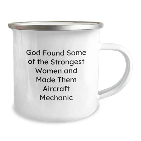 Image of Funny Inspirational Aircraft Mechanic Gifts, Gifts from Friends, Gifts for Aircraft Mechanic Women, Enamel Camping Mug for Graduation - Image 2