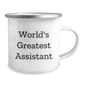 Funny World's Greatest Assistant Graduation Gifts for Friends from Family, Unique Camping Mug for Assistants