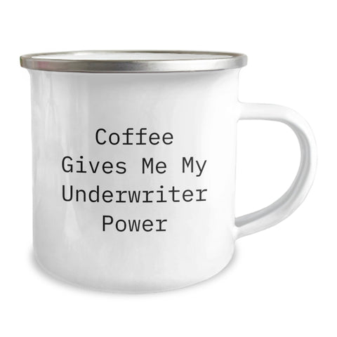 Image of Underwriter Power Gifts for Him, Funny Camping Mug with Coffee Quote, Christmas Unique Gifts from Friends to Family - Image 2