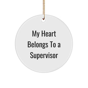 Funny Supervisor Gifts from Men, Gifts for Supervisor Men, Christmas Unique Gifts, Circle Ornament - Image 1