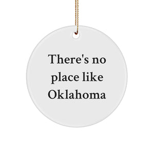 Oklahoma Circle Ornament Gifts from 'There's No Place Like Oklahoma' - Unique Christmas Ornament for Oklahoma Enthusiasts and Friends - Image 1