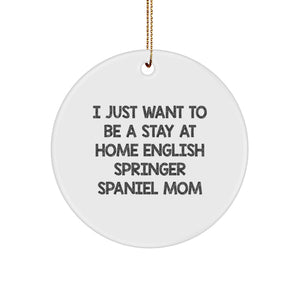 English Springer Spaniel Mom's Christmas Joy, Circle Ornament Gifts from Friends to Family - Image 1