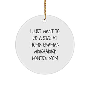 German Wirehaired Pointer Dog Gifts, Funny Quote Circle Ornament, Gifts from Mom to German Wirehaired Pointer Dog Dad, Unique Christmas Ornaments for Home Decor - Image 1