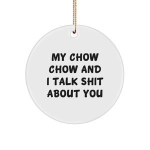 Chow Chow Dog Lovers Funny Gifts, Circle Ornament for Men, Women, or Friends from Family, Unique Christmas Decorations - Image 1