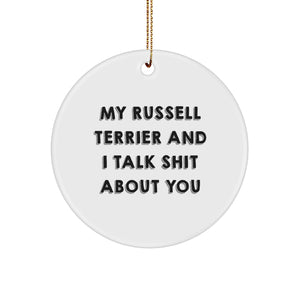 Russell Terrier Dog Lovers' Funny Circle Ornament, Gifts from Friends for Family, Christmas Unique Presents - Image 1