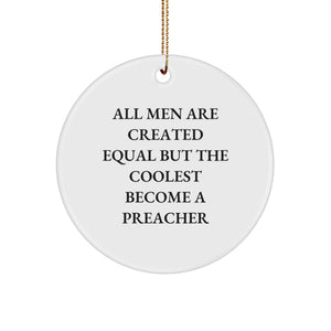 Funny Preacher Gifts from Friends for Men Christmas Unique Ornaments Circle - Image 1