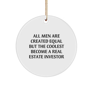Funny Real Estate Investor Gifts for Men, Inspirational Circle Ornament, Christmas Unique Idea from Friends - Image 1