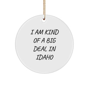 Idaho Circle Ornament, I Am Kind Of A Prime Selection In Idaho, Christmas Unique Gifts for Friends from Idaho, Unique Idaho Gifts, Idaho Circle Ornament for Family - Image 1