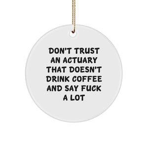 Actuary Humor Funny Christmas Circle Ornament Gifts from Men Friends Coworkers to Actuary Men Friends Coworkers - Image 1
