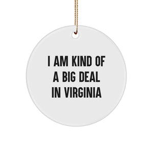 Virginia Circle Ornament, I Am Kind Of A Prime Selection In Virginia, Funny Quote, Christmas Unique Gifts for Virginia Men, Women, Friends, Coworkers, Family - Image 1