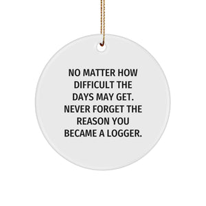 Funny Logger Gifts - 'No Matter How Difficult The Days May Get' Christmas Unique Gifts from Friends for Logger - Image 1