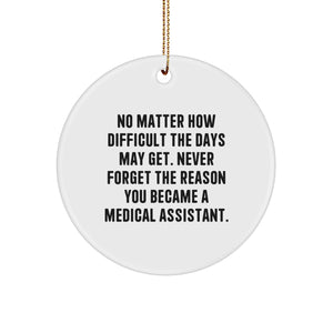 Funny Medical Assistant Gifts for Medical Assistant - Inspirational Christmas Unique Circle Ornament - Gifts from Family to Medical Assistant - Image 1