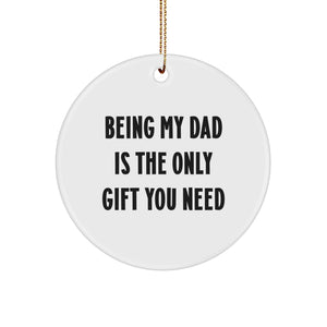 Funny Dad Gifts from Men, Heartfelt Circle Ornaments for Dad on Christmas Unique Gifts - Image 1