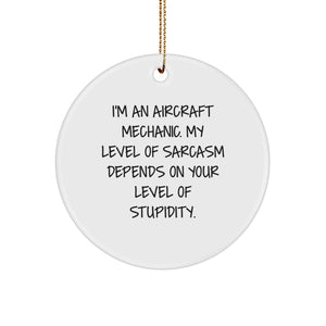 Funny Quirky Gifts for Aircraft Mechanic Friends and Family Christmas Unique Ornaments - Image 1