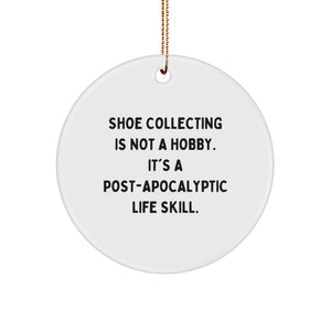 Funny Shoe Collecting Circle Ornament Gifts from Friends - Christmas Unique Gifts for Shoe Collecting Enthusiasts - Image 1