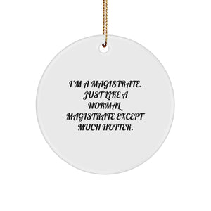 Magistrate Gifts, Funny Quote Circle Ornament, Gifts from Friends for Christmas, Fun Magistrate Decorations - Image 1