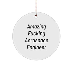 Funny Gift for Aerospace Engineer, Amazing 'F--king' Circle Ornament, Christmas Unique Gifts from Friends - Image 1