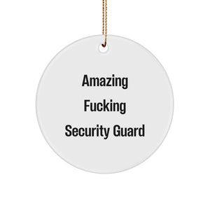 Funny Security Guard Gifts from Men to Friends, Christmas Unique Circle Ornament for Security Guard Office Decor - Image 1