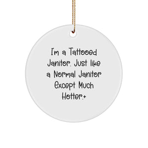 Funny Janitor Gifts, Circle Ornaments for Janitor Lovers, Christmas Unique Gifts from Friends to Janitor, Janitor Decorations - Image 1