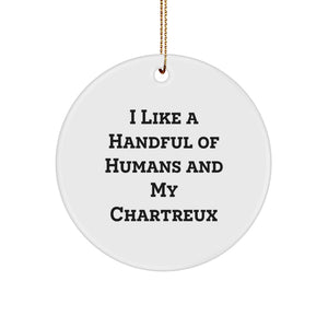 Chartreux Cat Christmas Circle Ornament Gifts from Friends for Cat Lovers - Funny Chartreux Cat Quote - Image 1