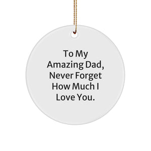 Cute Dad Gifts from Men, Funny Circle Ornament for Dad, Christmas Unique Gifts for Him - Image 1