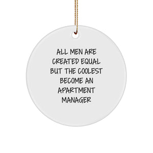 Funny Apartment Manager Gifts for Men from Friends and Family Christmas Unique Circle Ornaments - Image 1