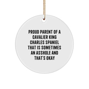 Cavalier King Charles Spaniel Dog Gifts, Circle Ornaments, Funny Quote, Christmas Unique Gifts for Friends - Image 1
