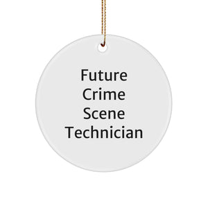 Funny Future Crime Scene Technician Gifts for Christmas Unique Circle Ornaments from Parents to Crime Scene Enthusiasts - Image 1