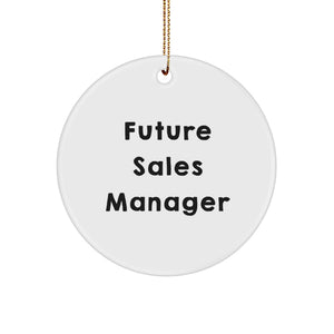 Funny Sales Manager Gifts from Friends - Inspirational Circle Ornament for Future Sales Manager Men Women Coworkers Family at Christmas Unique Gifts - Image 1