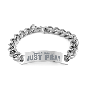 Motivational Christian Stainless Steel Bracelet, Don – front view