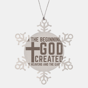 Motivational Christian Stainless Steel Bracelet, In the beginning, God created the heavens and the earth., Inspirational Christmas , Family, Anniversary Gifts For Christian Men, Women, Girls & Boys