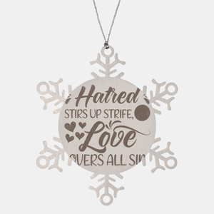 Motivational Christian Stainless Steel Bracelet, Hatred stirs up strife, but love covers all sins., Inspirational Christmas , Family, Anniversary  Gifts For Christian Men, Women, Girls & Boys