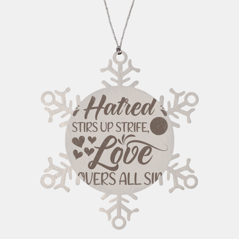 Image of Motivational Christian Stainless Steel Bracelet, Hatred stirs up strife, but love covers all sins., Inspirational Christmas , Family, Anniversary  Gifts For Christian Men, Women, Girls & Boys