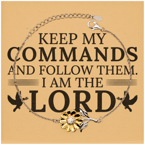 Image of Motivational Christian Stainless Steel Bracelet, Keep my commands and follow them. I am the Lord., Inspirational Christmas , Family, Anniversary  Gifts For Christian Men, Women, Girls & Boys