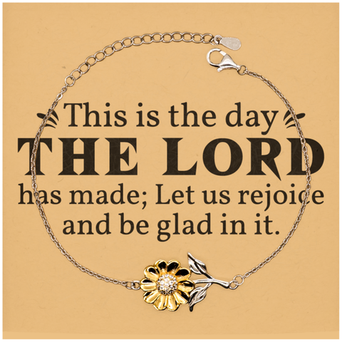 Image of Motivational Christian Stainless Steel Bracelet, This is the day the Lord has made; Let us rejoice and be glad in it., Inspirational Christmas , Family, Anniversary  Gifts For Christian Men, Women, Girls & Boys