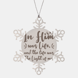 Motivational Christian Stainless Steel Bracelet, In Him was life, and the life was the light of men., Inspirational Christmas , Family, Anniversary  Gifts For Christian Men, Women, Girls & Boys