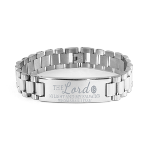 Motivational Christian Stainless Steel Bracelet, The Lord is my light and my salvation