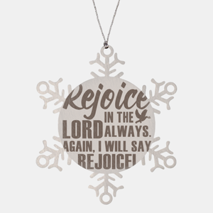 Motivational Christian Stainless Steel Bracelet, Rejoice in the Lord always. Again, I will say, rejoice!, Inspirational Christmas , Family, Anniversary  Gifts For Christian Men, Women, Girls & Boys
