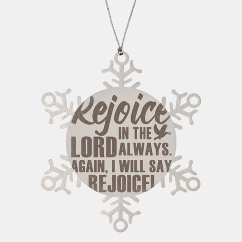 Image of Motivational Christian Stainless Steel Bracelet, Rejoice in the Lord always. Again, I will say, rejoice!, Inspirational Christmas , Family, Anniversary  Gifts For Christian Men, Women, Girls & Boys