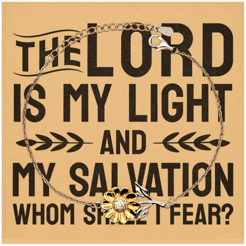 Image of Motivational Christian Stainless Steel Bracelet, The Lord is my light and my salvation