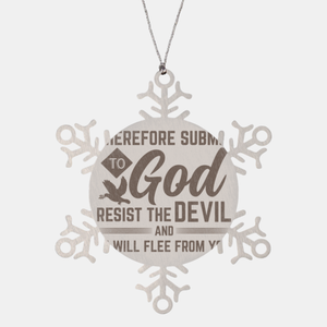 Motivational Christian Stainless Steel Bracelet, Therefore submit to God. Resist the devil and he will flee from you., Inspirational Christmas , Family, Anniversary  Gifts For Christian Men, Women, Girls & Boys