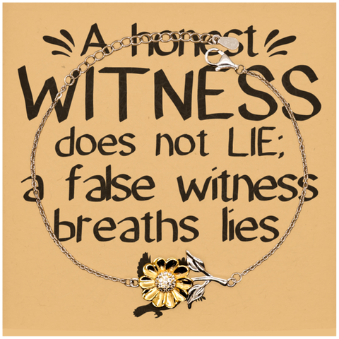 Image of Motivational Christian Stainless Steel Bracelet, A honest witness does not lie; a false witness breaths lies., Inspirational Christmas , Family, Anniversary  Gifts For Christian Men, Women, Girls & Boys