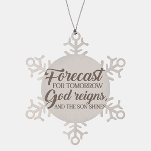 Motivational Christian Stainless Steel Bracelet, Forecast for tomorrow: God reigns, and the Son shines., Inspirational Christmas , Family, Anniversary  Gifts For Christian Men, Women, Girls & Boys