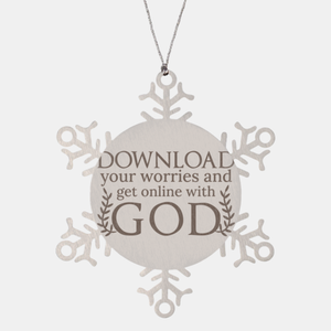 Motivational Christian Stainless Steel Bracelet, Download your worries and get online with God., Inspirational Christmas , Family, Anniversary  Gifts For Christian Men, Women, Girls & Boys