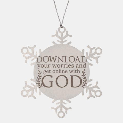 Image of Motivational Christian Stainless Steel Bracelet, Download your worries and get online with God., Inspirational Christmas , Family, Anniversary  Gifts For Christian Men, Women, Girls & Boys