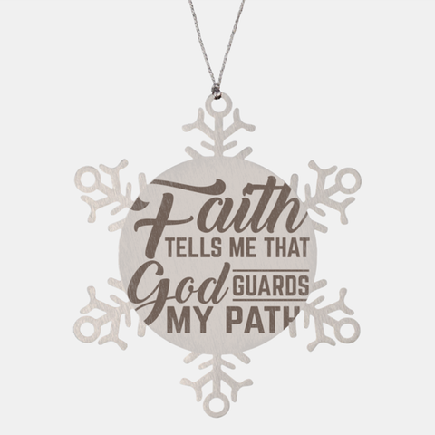 Image of Motivational Christian Stainless Steel Bracelet, Faith tells me that God guards my path., Inspirational Christmas , Family, Anniversary  Gifts For Christian Men, Women, Girls & Boys