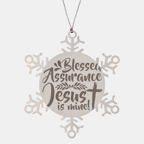 Image of Motivational Christian Stainless Steel Bracelet, Blessed Assurance, Jesus Is Mine!, Inspirational Christmas , Family, Anniversary  Gifts For Christian Men, Women, Girls & Boys