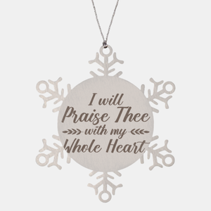 Motivational Christian Stainless Steel Bracelet, I will praise thee with my whole heart. , Inspirational Christmas , Family, Anniversary  Gifts For Christian Men, Women, Girls & Boys