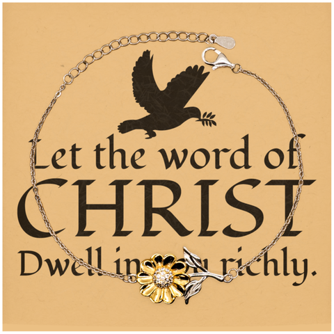 Image of Motivational Christian Stainless Steel Bracelet, Let the word of Christ dwell in you richly., Inspirational Christmas , Family, Anniversary  Gifts For Christian Men, Women, Girls & Boys