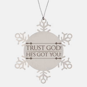 Motivational Christian Stainless Steel Bracelet, Trust God! He